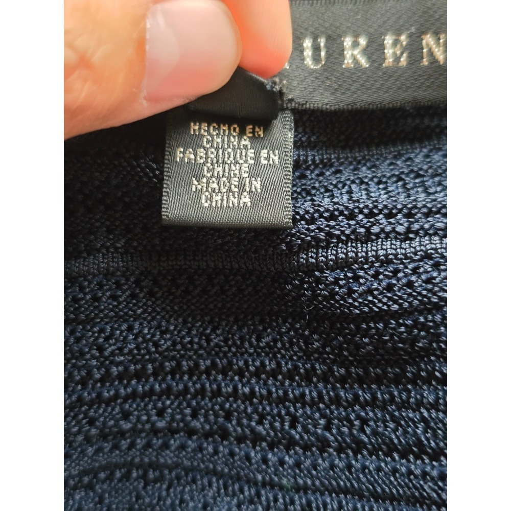Ralph Lauren Black Label Navy Open Front Textured Knit Cardigan Size L - Picture 9 of 11